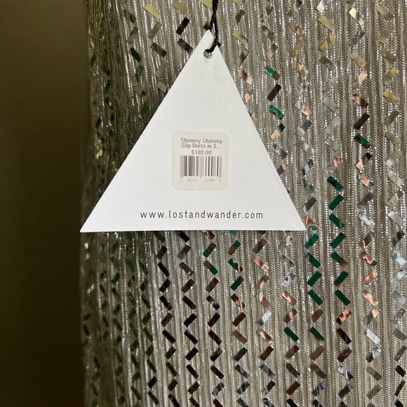 Shimmy Shimmy Slip Dress (Silver) - Small - Picture 6 of 13